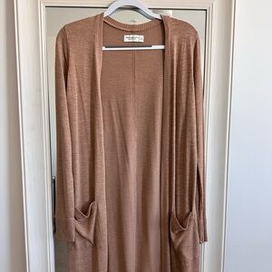 Brown/Tan Abercrombie Long Cardigan